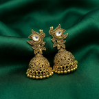 Antique Gold-Plated Kundan Jhumka