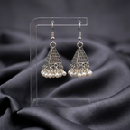 Antique White Pearl Triangle Jhumki